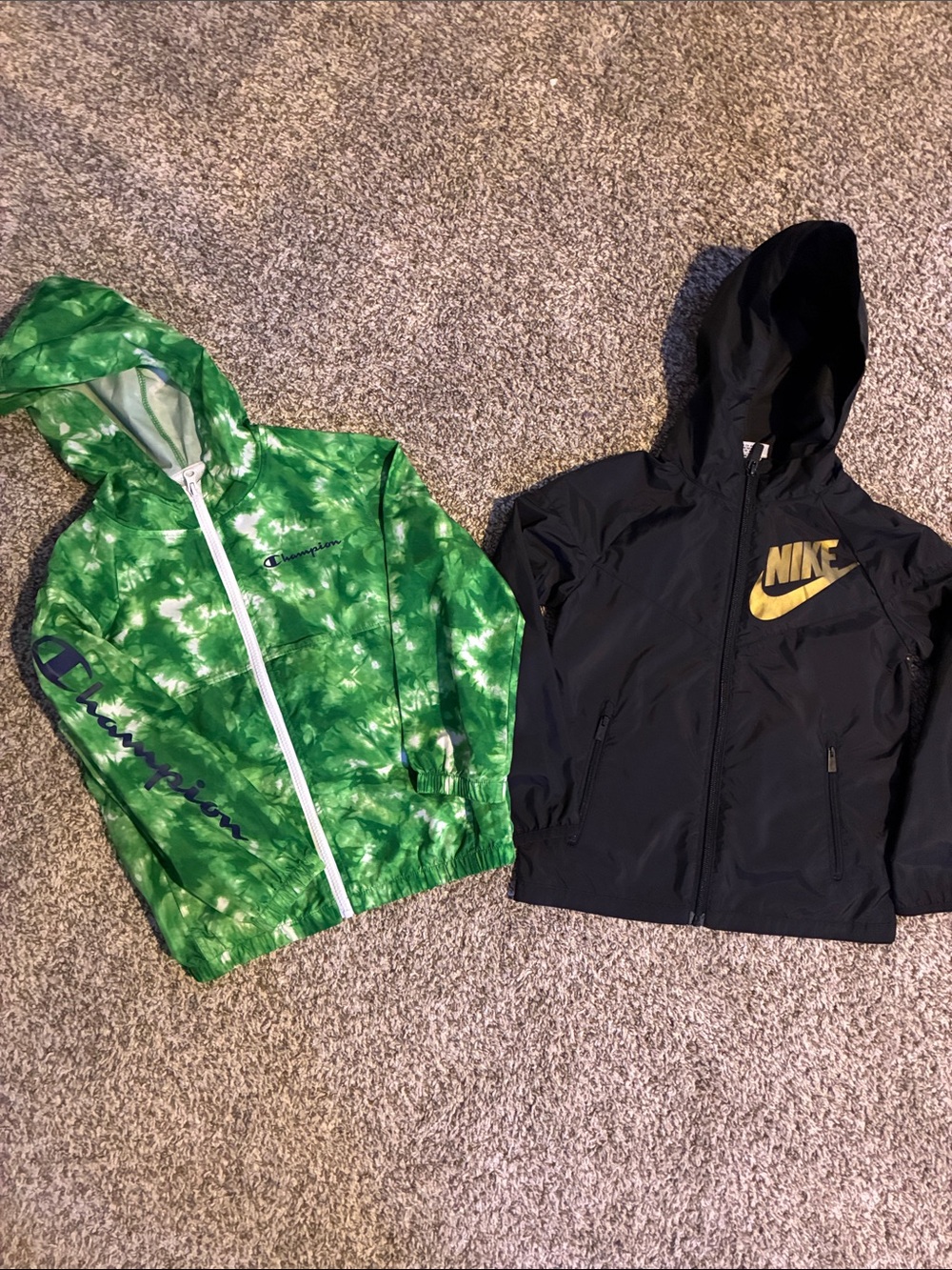 Nike Kids Black & Gold Hooded Windbreaker Jacket